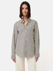 Jigsaw Cotton Poplin Stripe Shirt - Image 2 of 7