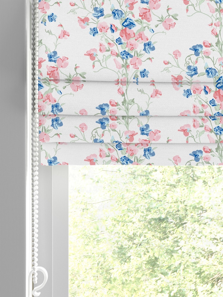Laura Ashley Coral Pink Charlotte Made to Measure Roman 100% Cotton Blinds - Image 2 of 6