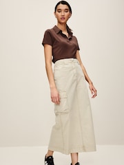 Camel Cargo Ripstop Midi Skirt - Image 1 of 6