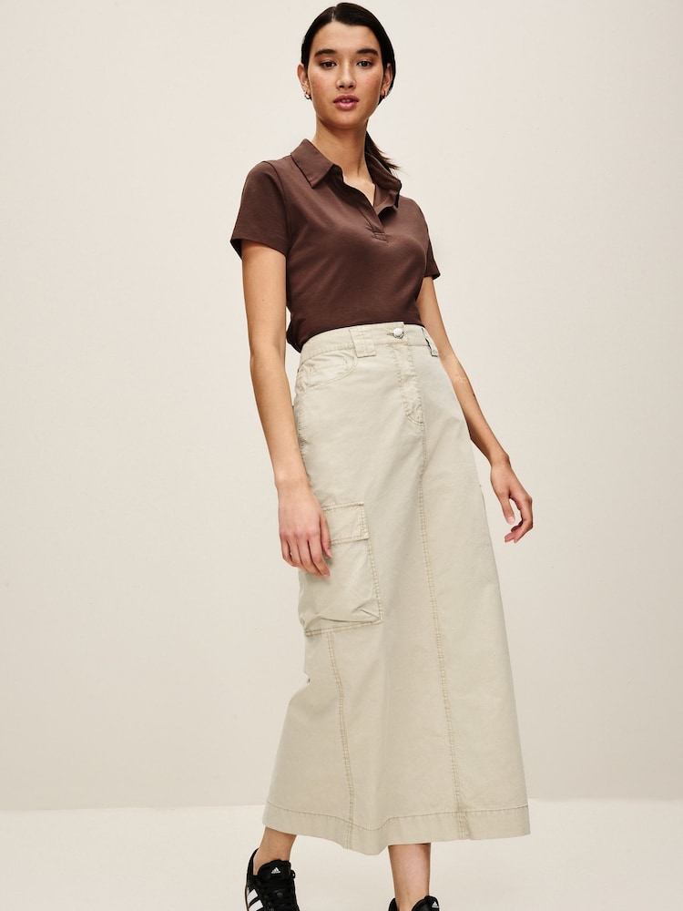 Camel Cargo Ripstop Midi Skirt - Image 1 of 6