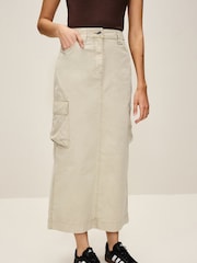 Camel Cargo Ripstop Midi Skirt - Image 2 of 6