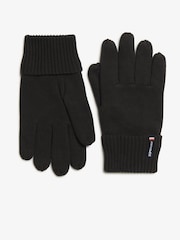 Superdry Black Essential Logo Knitted Gloves - Image 1 of 3