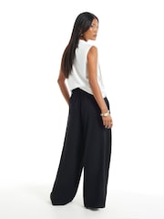 River Island Petite Crepe Wide Leg Trousers - Image 3 of 4