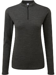 Tog 24 Grey Nevis Merino Zip Neck Base Layer Top - Image 3 of 4