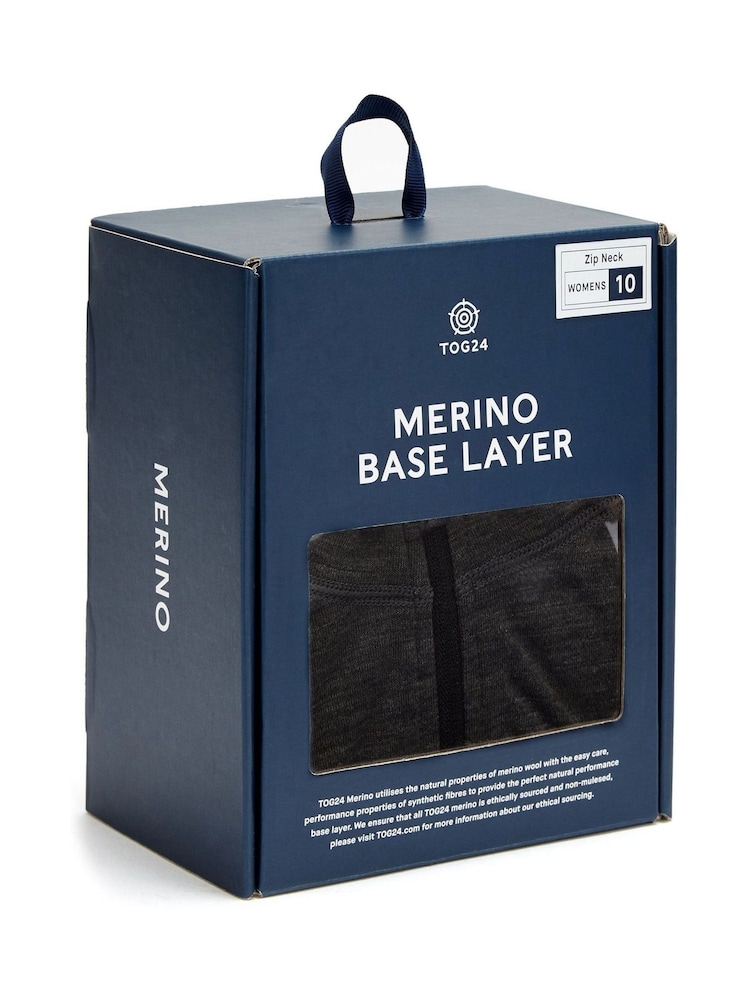 Tog 24 Grey Nevis Merino Zip Neck Base Layer Top - Image 4 of 4