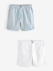 Blue/White Elasticated Waist Chino Shorts 2 Pack - Image 1 of 14