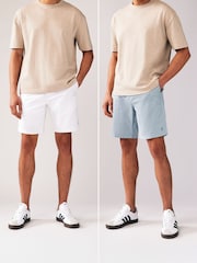 Blue/White Elasticated Waist Chino Shorts 2 Pack - Image 2 of 14