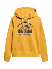 Superdry Mustard Yellow Marl Lo-Fi Outdoor Graphic Hoodie - Image 5 of 7