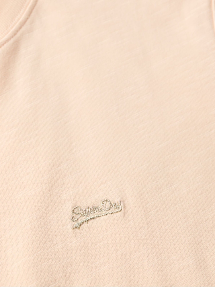 Superdry Pink Clay 100% Cotton Essential Logo Slub T-Shirt - Image 5 of 5