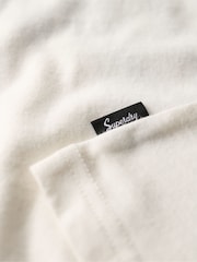 Superdry Winter White 100% Cotton Embellished Punk Cap Sleeve T-Shirt - Image 5 of 6
