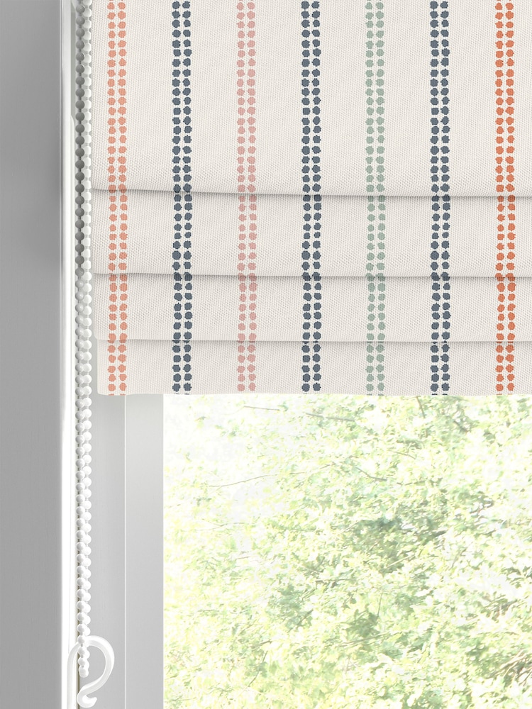 Laura Ashley Apricot Candy Stripe Made to Measure 100% Cotton Roman Blinds - Image 2 of 6