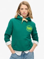 Superdry Storm Green Neon Embroidered Graphic Hoodie - Image 1 of 6