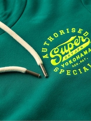 Superdry Storm Green Neon Embroidered Graphic Hoodie - Image 6 of 6