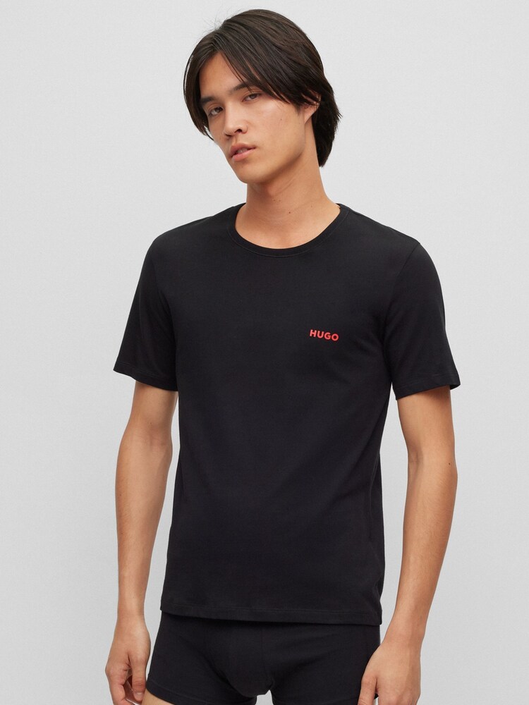 HUGO Black 100% Cotton T-Shirts 3 Pack - Image 2 of 5