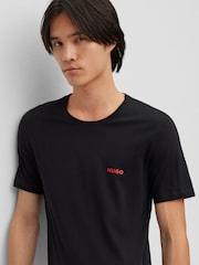 HUGO Black 100% Cotton T-Shirts 3 Pack - Image 4 of 5