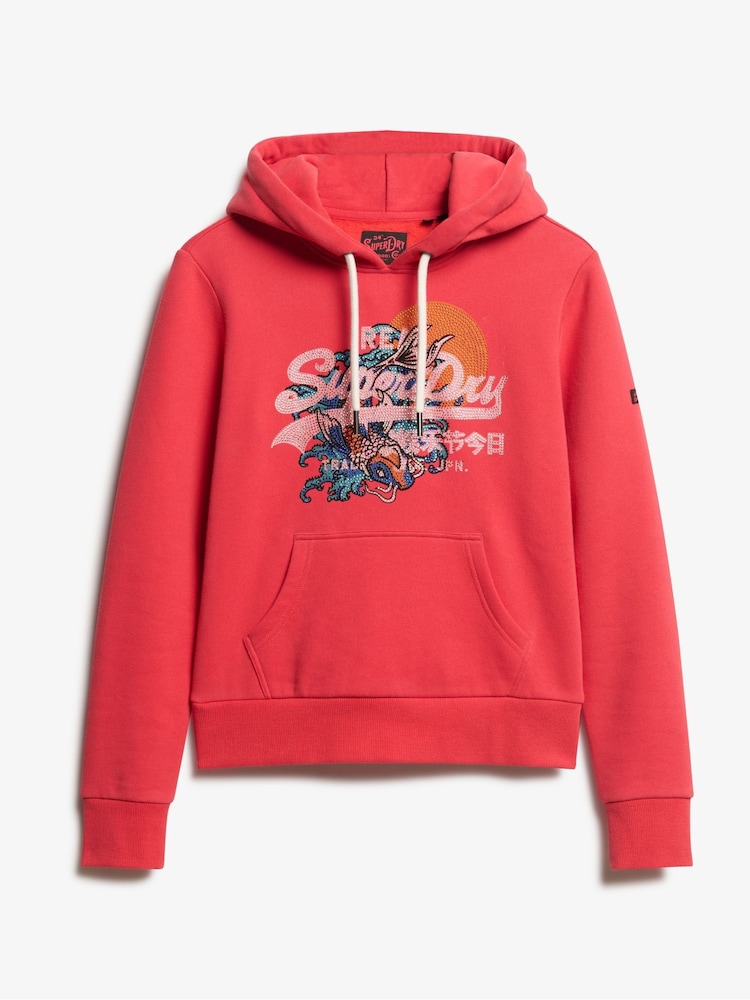 Superdry Soda Pop Red Tokyo vl Graphic Hoodie - Image 5 of 5