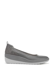 Vionic Grey Jacey Leather Slip-ons Wedges - Image 1 of 7