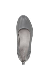 Vionic Grey Jacey Leather Slip-ons Wedges - Image 6 of 7