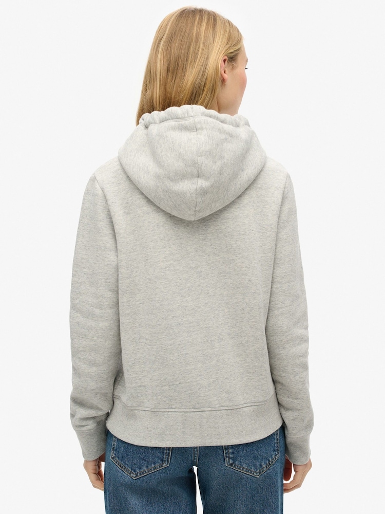 Superdry Athletic Grey Marl Chenille vl Graphic Hoodie - Image 2 of 6