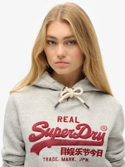 Superdry Athletic Grey Marl Chenille vl Graphic Hoodie - Image 4 of 6