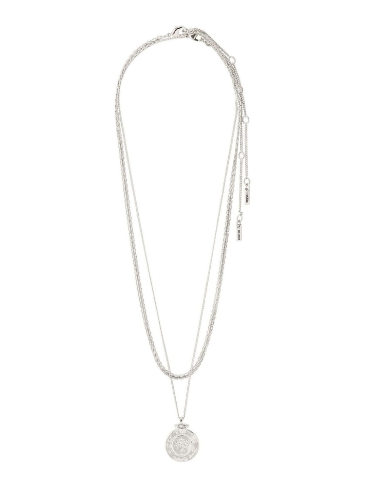 PILGRIM Silver Nomad 2 in 1 Coin and Rope Chain Necklace - Image 2 of 4