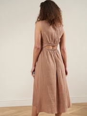 Truly Animal Cheesecloth 100% Cotton Midi Dress - Image 2 of 3
