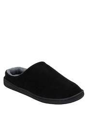 Dunlop Black Velour  Mule Slippers - Image 1 of 4