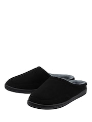 Dunlop Black Velour  Mule Slippers - Image 2 of 4