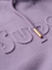 Superdry Grape Purple Embossed Logo Hoodie - Image 5 of 5