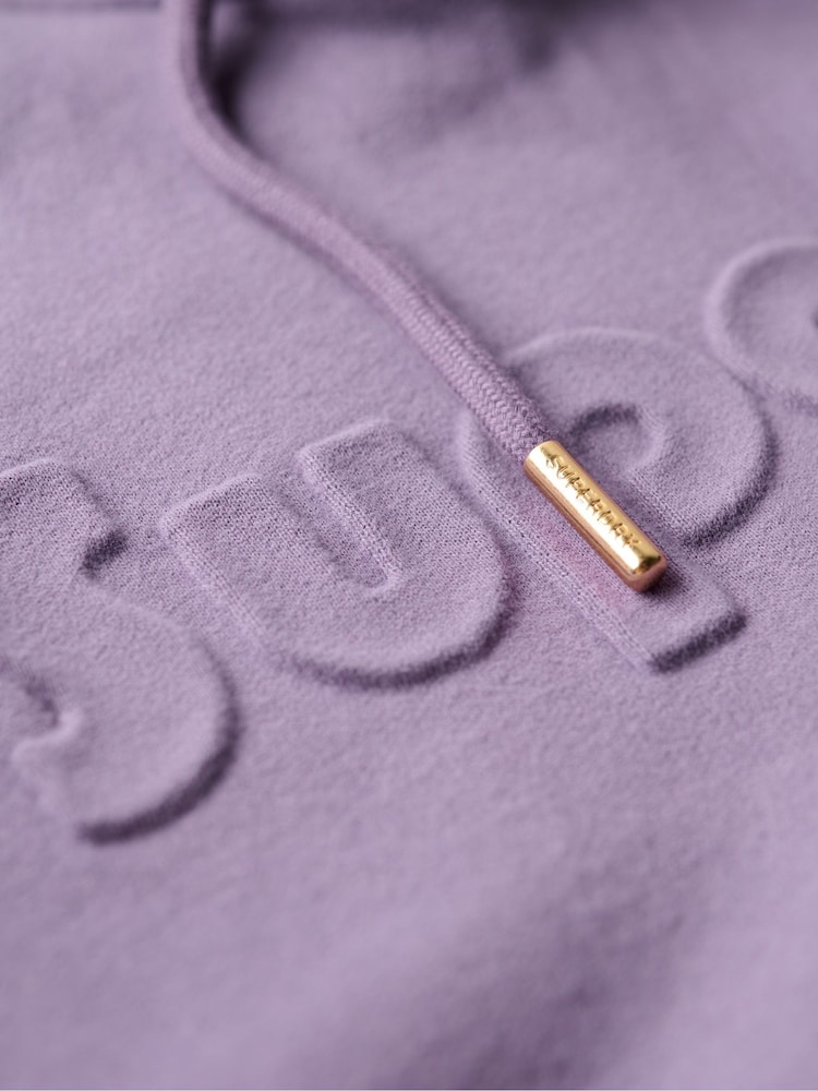 Superdry Grape Purple Embossed Logo Hoodie - Image 5 of 5
