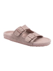 Dunlop Pink Felt Double Stap Footbed Slippers - Image 1 of 3