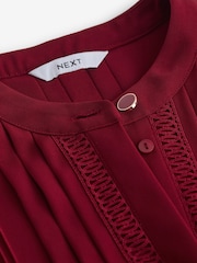 Rot - Langärmelige, hochwertige Bluse mit Biesen - Bild 7 von 7
