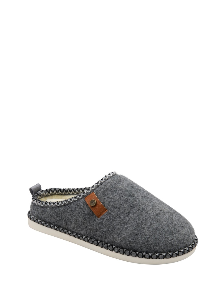Grå - Dunlop Felt Drop In Mule Slippers - Bilde 1 av 4 Grå - Dunlop Felt Drop In Mule Slippers - Bilde 1 av 4
