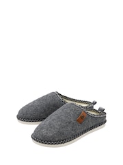 Grå - Dunlop Felt Drop In Mule Slippers - Bilde 2 av 4