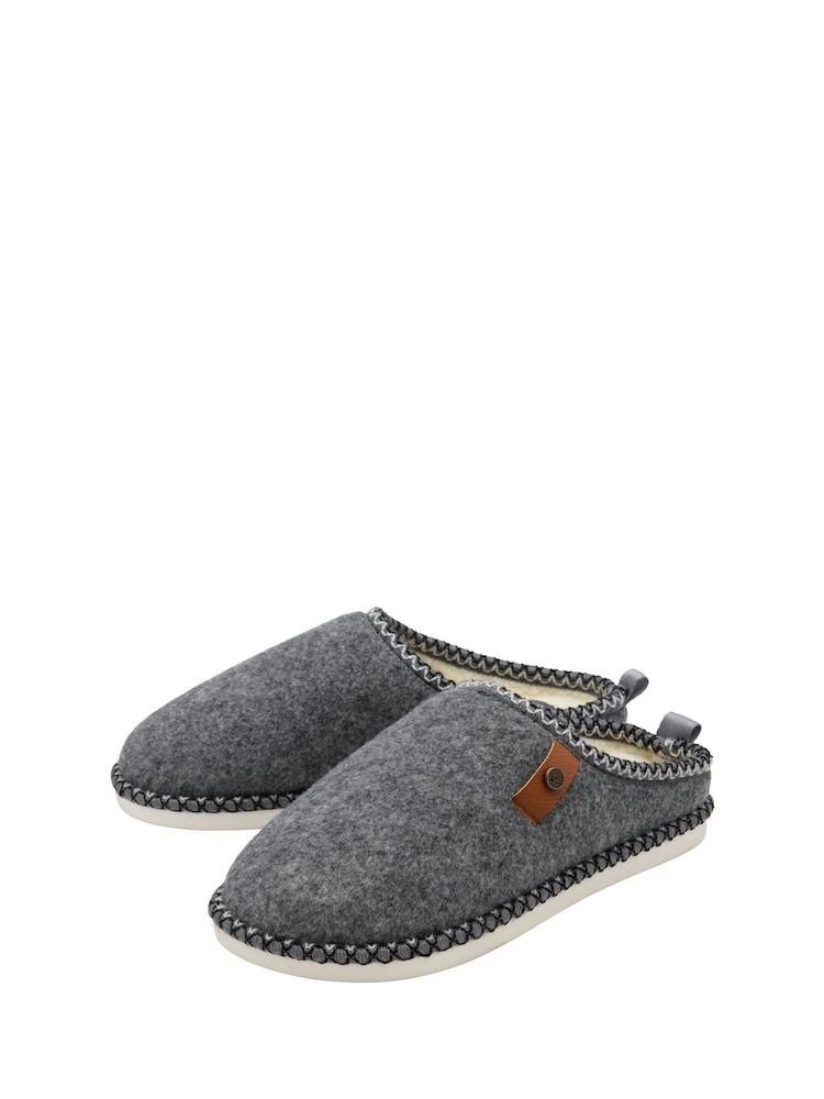 Grå - Dunlop Felt Drop In Mule Slippers - Bilde 2 av 4 Grå - Dunlop Felt Drop In Mule Slippers - Bilde 2 av 4