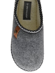 Grå - Dunlop Felt Drop In Mule Slippers - Bilde 4 av 4