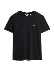 Superdry Black 100% Cotton Essential Logo Emb T-Shirt - Image 3 of 4