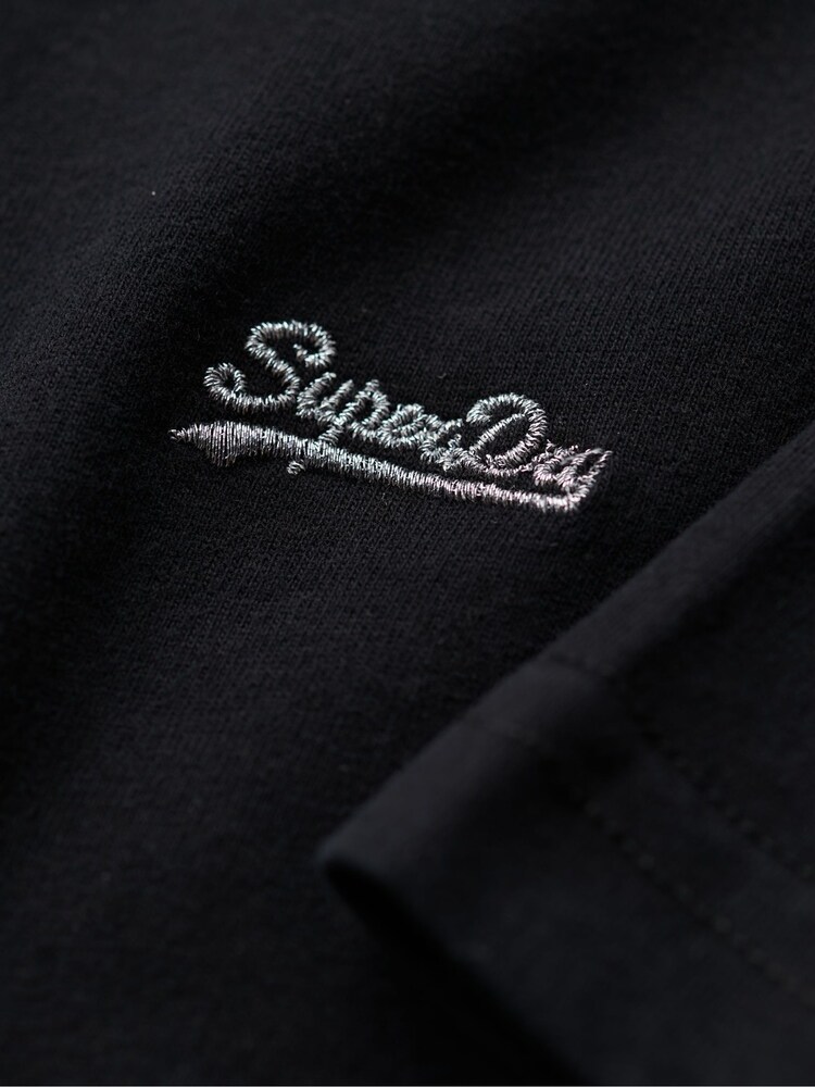 Superdry Black 100% Cotton Essential Logo Emb T-Shirt - Image 4 of 4