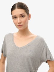 Superdry Silver Studios Slub Embroidered V-Neck Relaxed T-Shirt - Image 3 of 3
