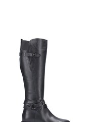 Riva Black Athens Leather Buckle Zip Long Boots - Image 1 of 4