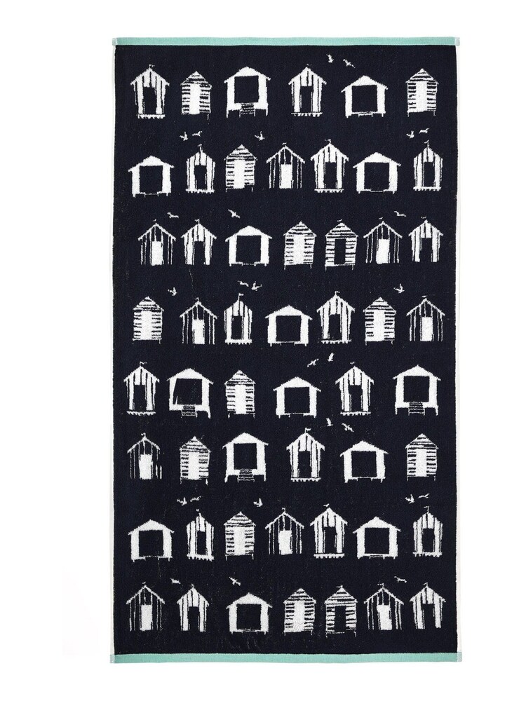 Fusion Blue Beach Huts 100% Cotton Towel - Image 4 of 4