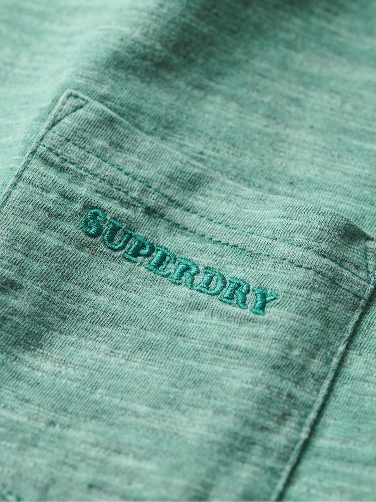 Superdry Marine Green 100% Cotton Essential Logo Overdyed T-Shirt - Image 5 of 5