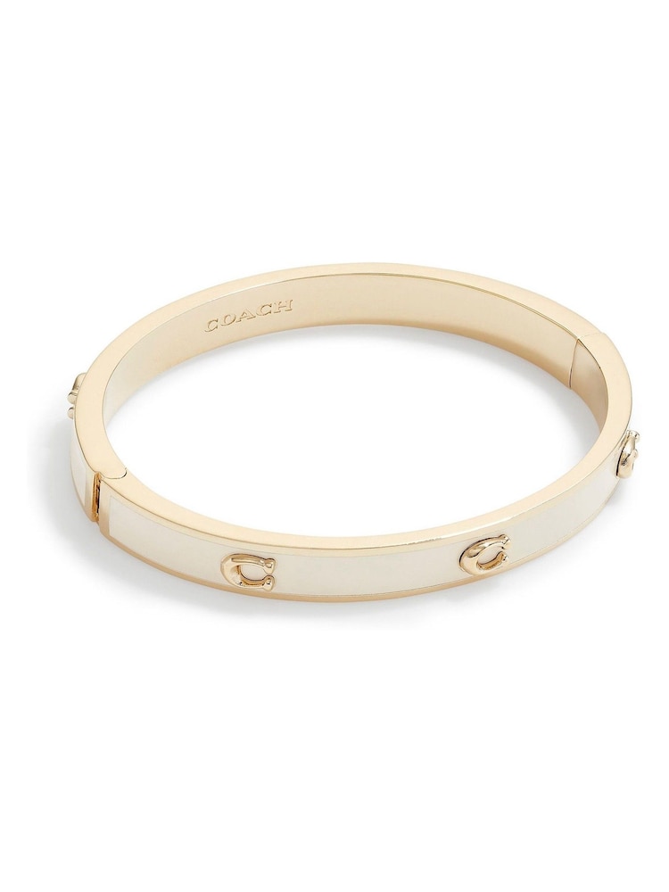 COACH White Signature Enamel Bangle Bracelet - Image 1 of 2