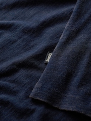 Superdry Track Gold/Rich Navy 100% Cotton Essential Logo Raglan T-Shirt - Image 6 of 6