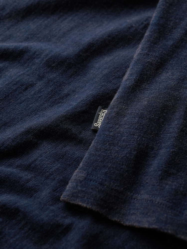 Superdry Track Gold/Rich Navy 100% Cotton Essential Logo Raglan T-Shirt - Image 6 of 6