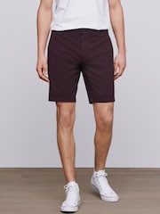 Burgundy Red Slim Fit Stretch Chino Shorts - Image 1 of 1