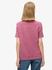 Superdry Shocking Pink 100% Cotton Essential Logo Overdyed T-Shirt - Image 2 of 6