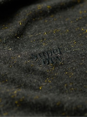 Superdry Black Metallic Studios Slub Embroidered V-Neck Relaxed T-Shirt - Image 5 of 5