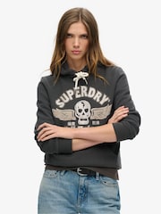 Superdry Washed Black Embellish Poster Graphic Hoodie - Image 1 of 5