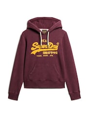 Superdry Track Burgundy Marl Chenille vl Graphic Hoodie - Image 1 of 2